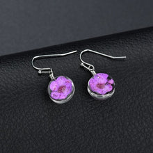 Load image into Gallery viewer, Retro Glass Handmade Natural Dry Flower  Earrings