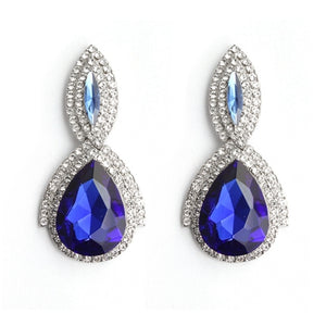 Blue Color Fashion Brides Long Dangle Earrings