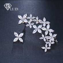 Load image into Gallery viewer, White Gold Color Flower Earring